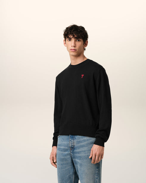 AMI PARIS Merino Red ADC Sweater Mens Apparel
